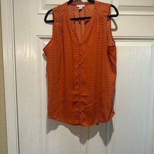 Carolina Belle Rust Sleeveless Button-Down Shirt